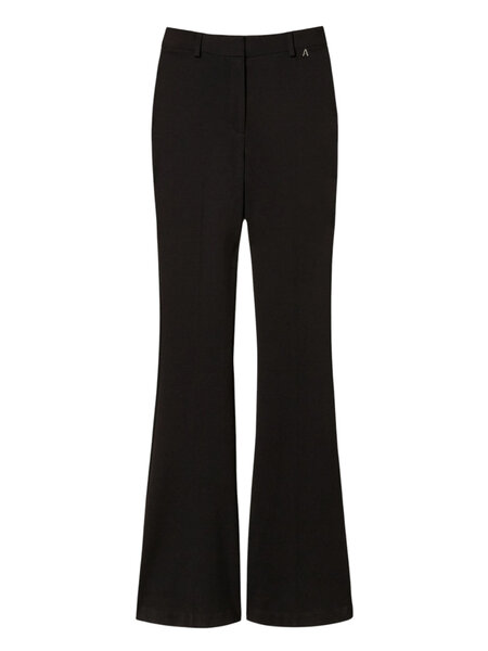 TWINSET Twinset Uitlopende pantalon met logo in taille ZWART