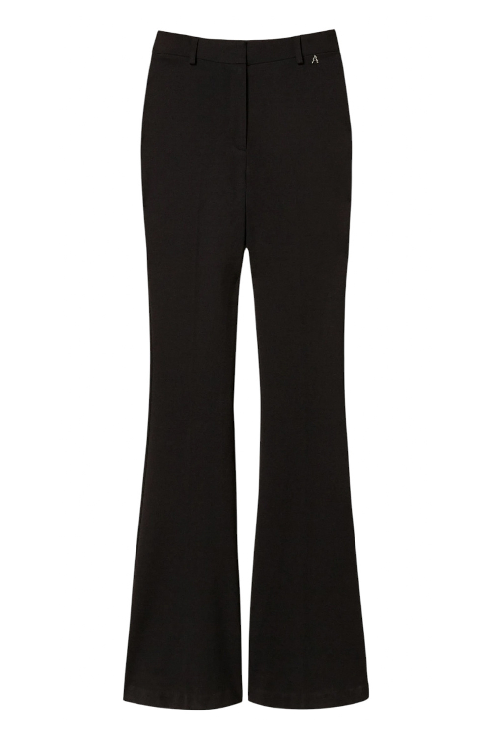 TWINSET Twinset Uitlopende pantalon met logo in taille ZWART