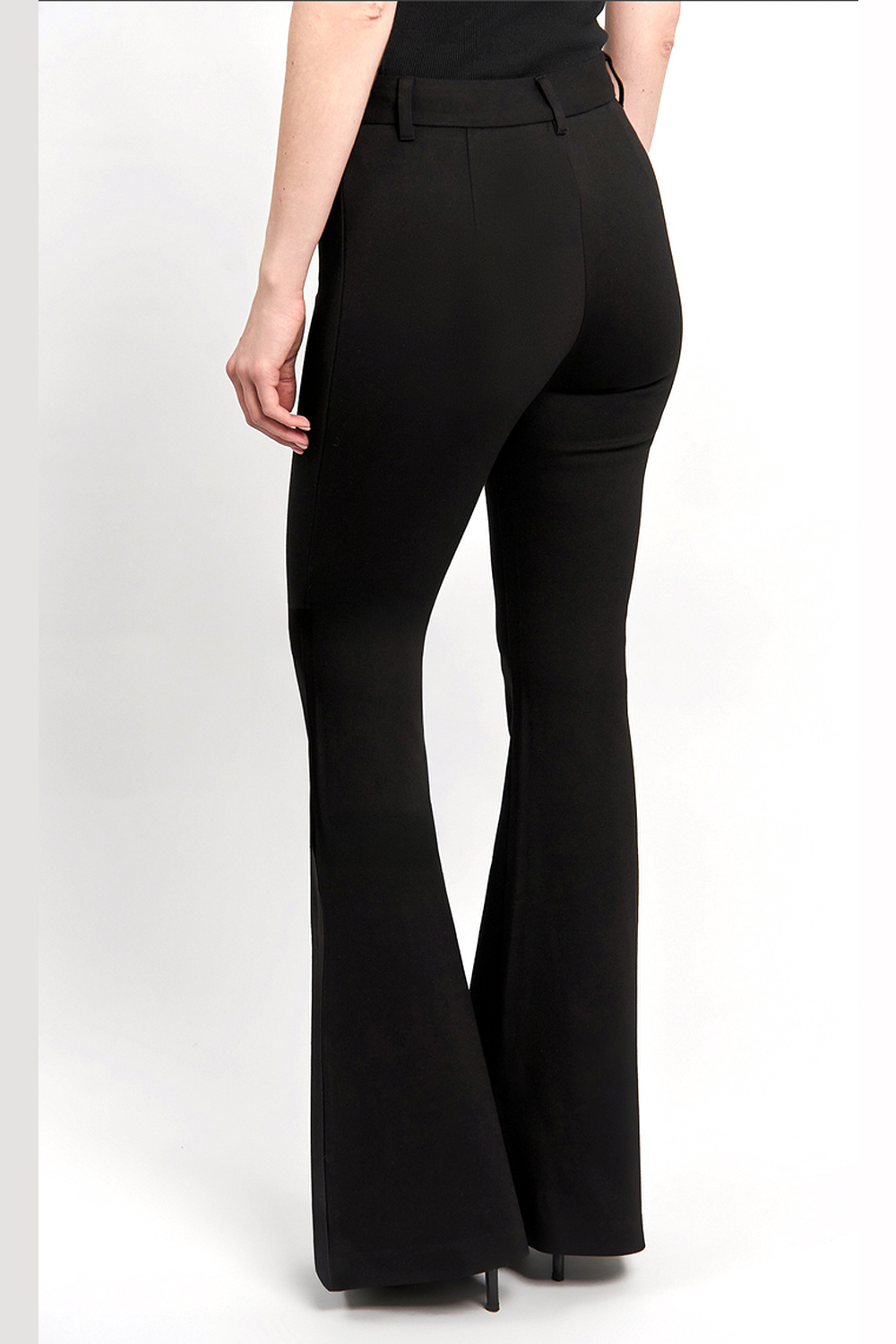 TWINSET Twinset Uitlopende pantalon met logo in taille ZWART