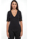 TWINSET Twinset polo top met v hals en kanten mouw ZWART