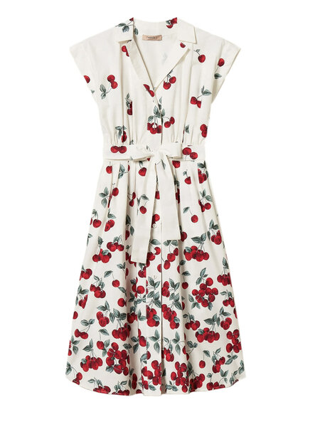 TWINSET Cherry Print Twinset Dress WHITE