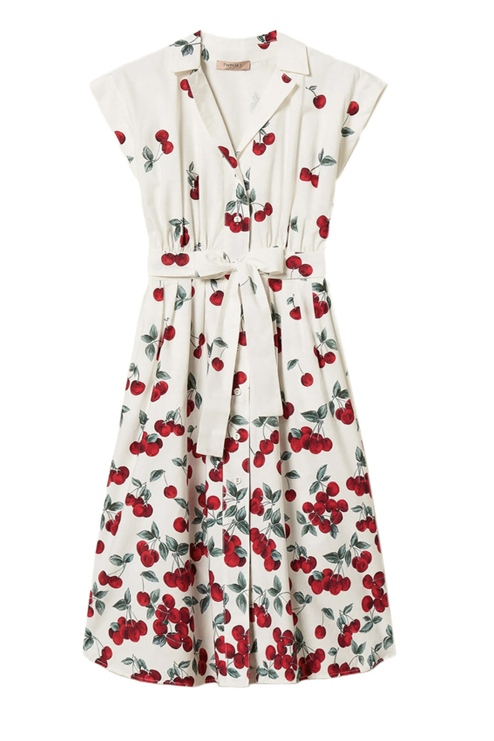 TWINSET Twinset jurk met kersen print WIT
