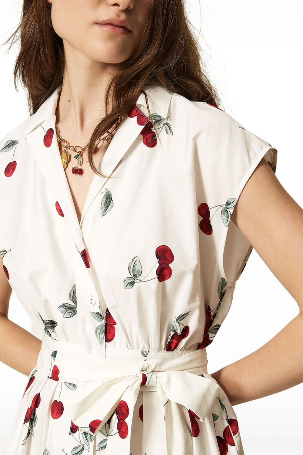TWINSET Twinset jurk met kersen print WIT