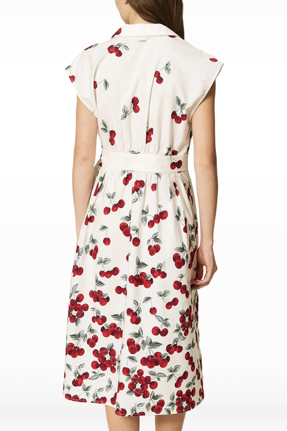 TWINSET Twinset jurk met kersen print WIT