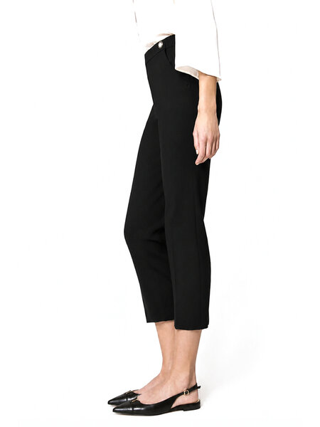 TWINSET Twinset pantalon rechte pijp met parel detail ZWART