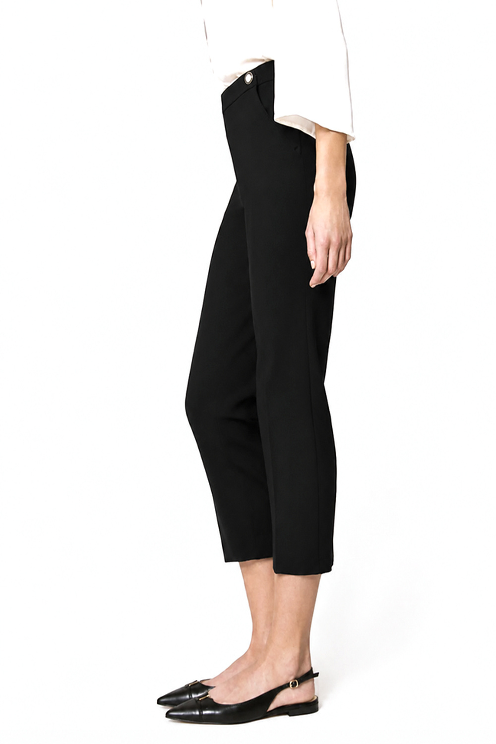 TWINSET Twinset pantalon rechte pijp met parel detail ZWART