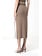 ELISABETTA FRANCHI Elisabetta Franchi long skirt with belt and white side piping TAUPE / BEIGE
