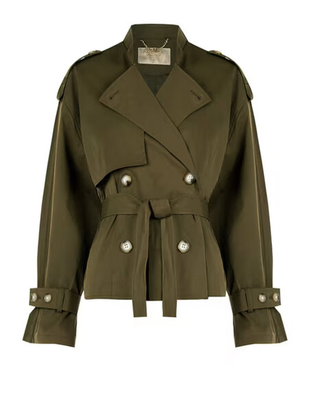 RINASCIMENTO Rinascimento Short trench coat with waist GREEN