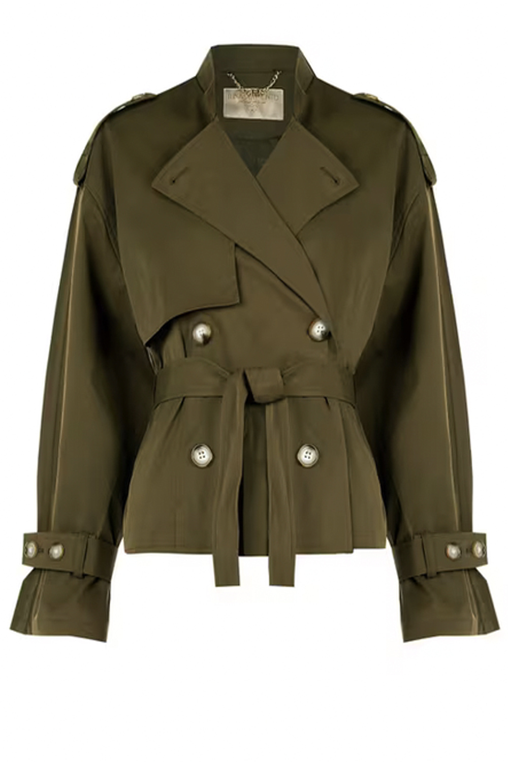 RINASCIMENTO Rinascimento Korte trenchcoat met taille GROEN