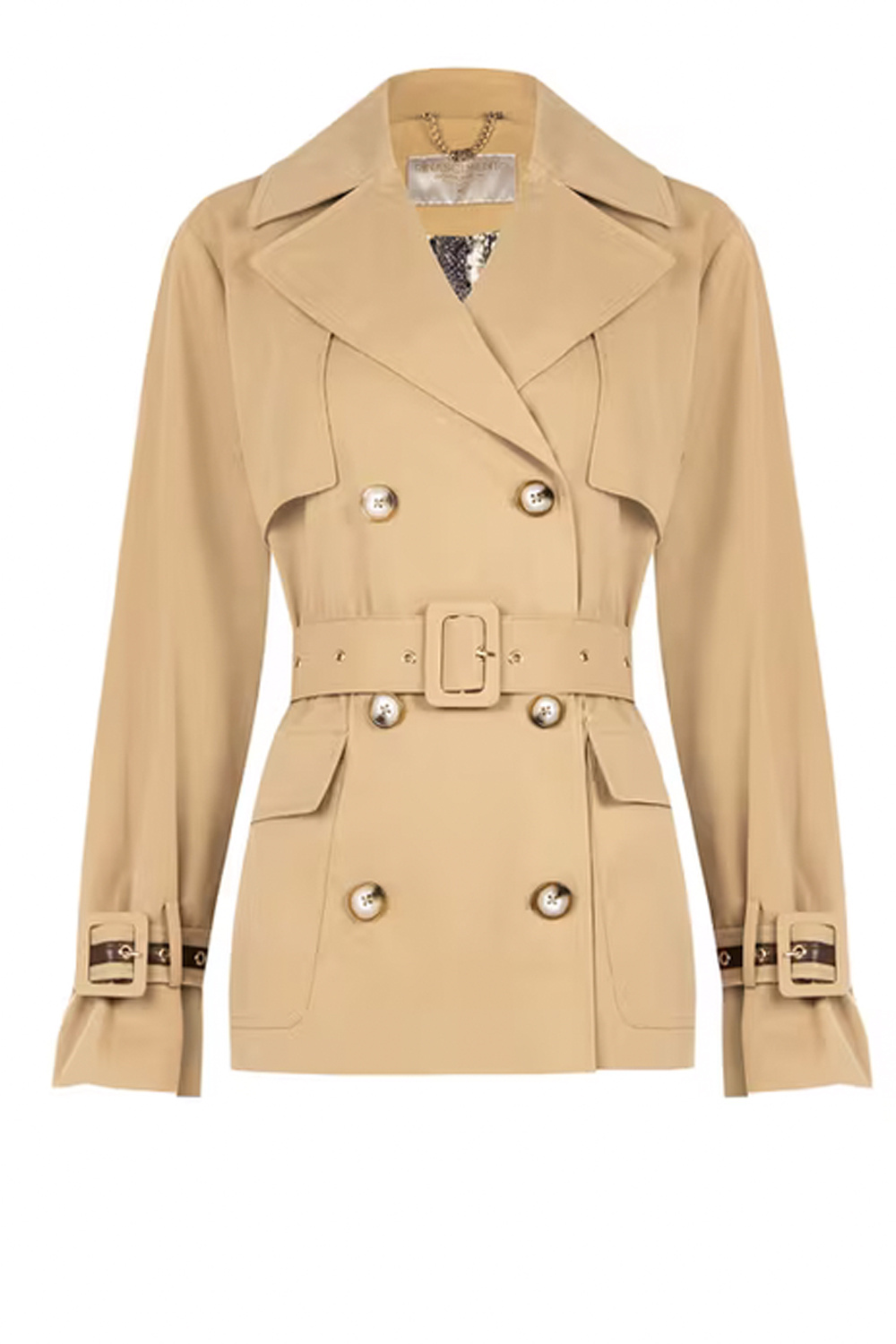 RINASCIMENTO Rinascimento korte trenchcoat met taille BEIGE