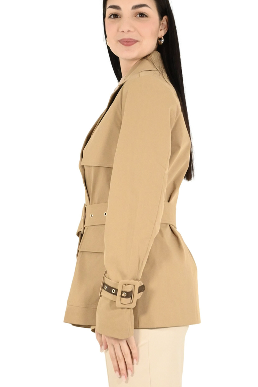 RINASCIMENTO Rinascimento korte trenchcoat met taille BEIGE