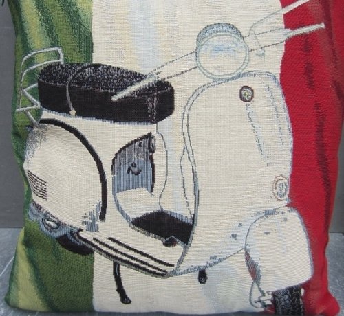 Zisensa, private collection Unieke woonaccessoires Kussen Tricolore Vespa