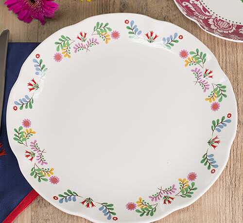 Katie Alice Festival Folk; Kleurrijk Engels Servies met bloemen KA Dinerbord Festival Folk 202