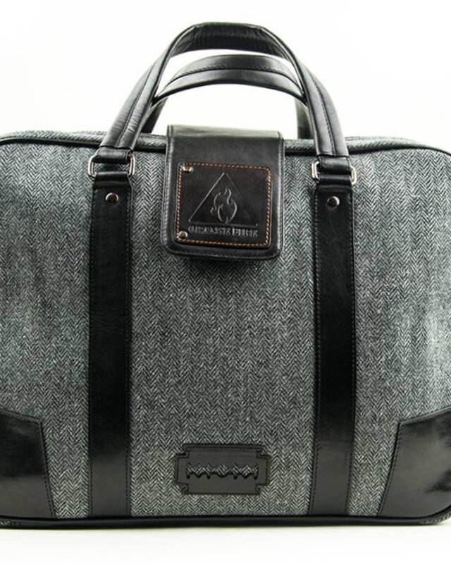 Thomas - Bolsa para portátil de tweed - Gris/Negro