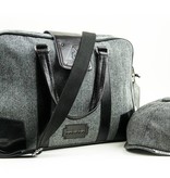 Thomas - Tweed Laptoptasche Grau/Schwarz