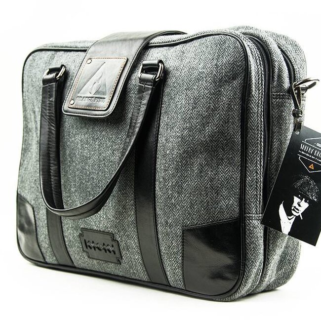Thomas - Tweed Laptoptas Grijs/Zwart