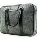 Thomas - Bolsa para portátil de tweed - Gris/Negro