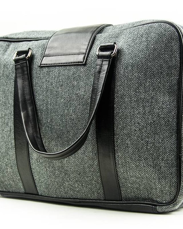 Thomas - Tweed Laptoptas Grijs/Zwart