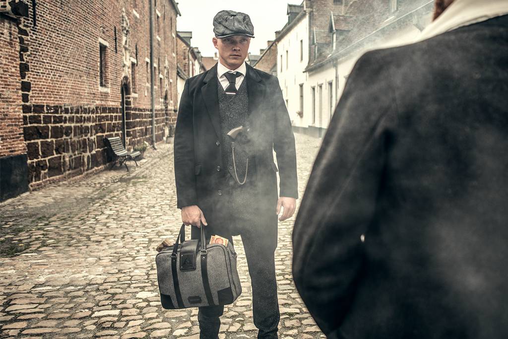 Thomas - Tweed Laptoptas Grijs/Zwart | Peaky Blinders