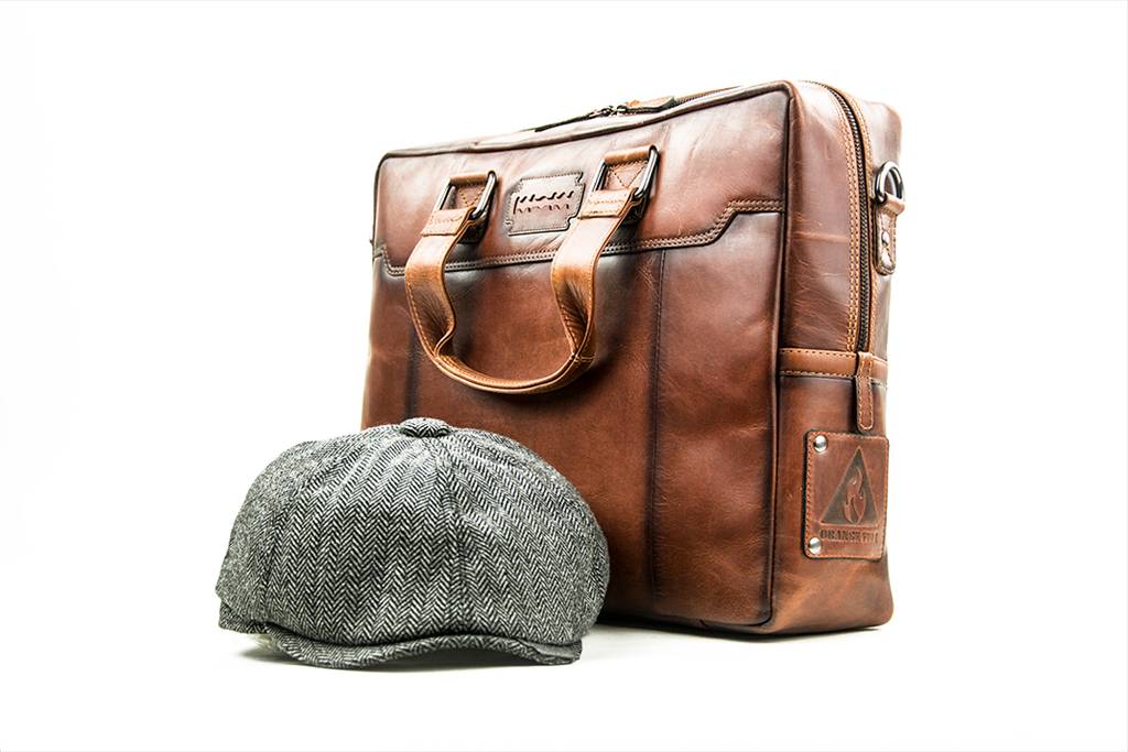 Alfie - Italian Leather Briefcase - Brown