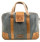 John - Tweed Laptop Bag - Grey/Brown