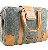 John - Tweed Laptoptas Grijs/Bruin