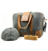 John - Tweed Laptop Bag - Grey/Brown