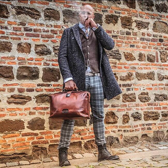 The Scumbag - Italiaanse lederen aktetas Bruin