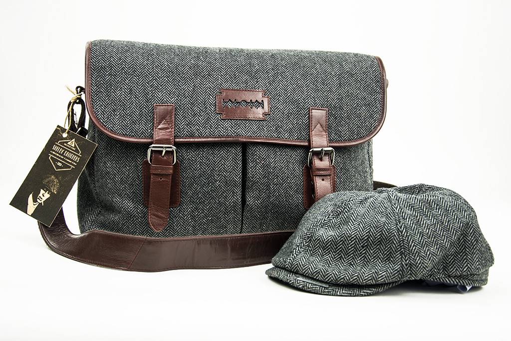 Curly - Sac Messenger Tweed Gris/Marron