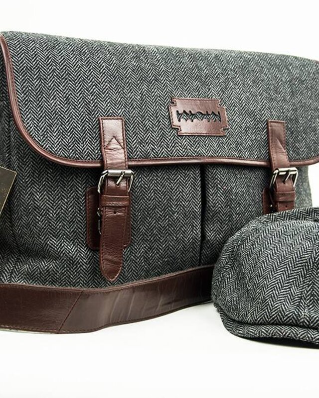 Curly - Sac Messenger Tweed Gris/Marron