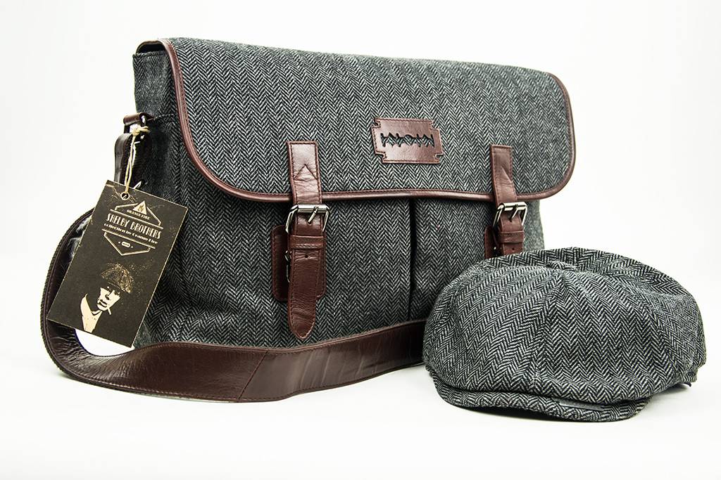 Curly - Sac Messenger Tweed Gris/Marron