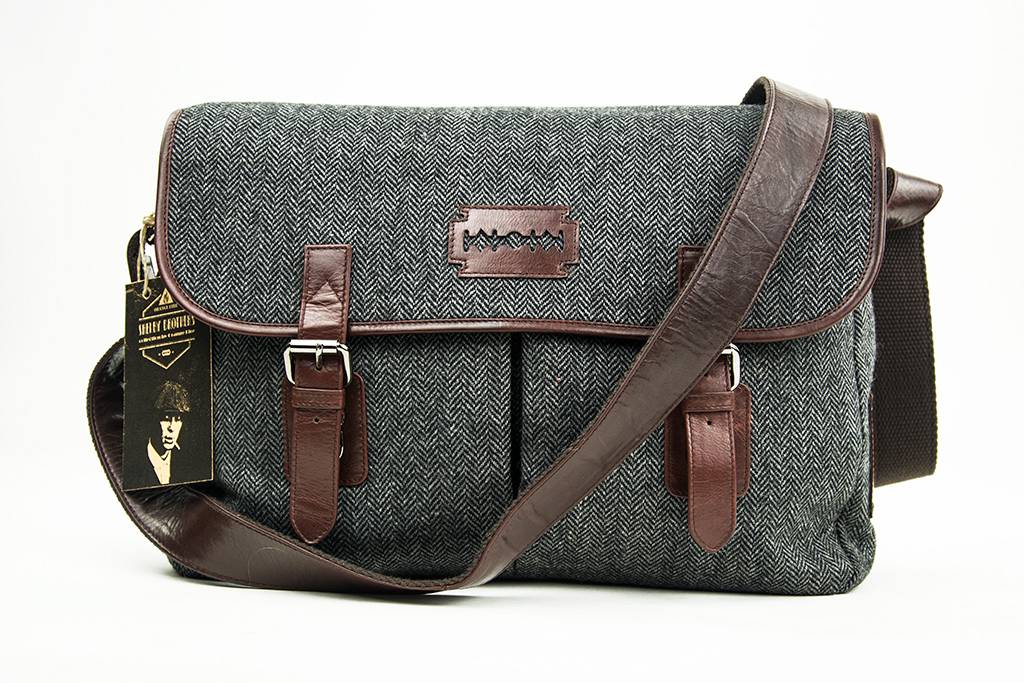 Curly - Sac Messenger Tweed Gris/Marron