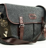 Curly - Bolsa de mensajero de tweed - Gris/Marrón