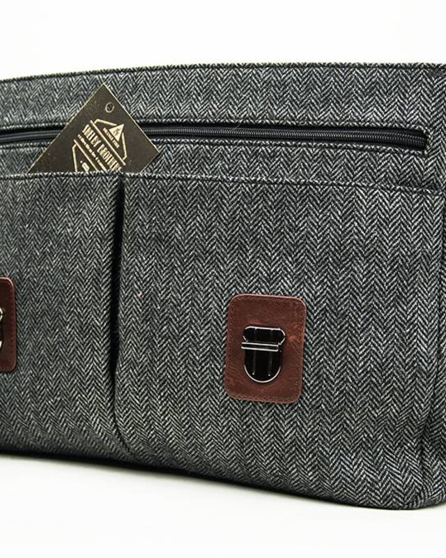 Curly - Sac Messenger Tweed Gris/Marron