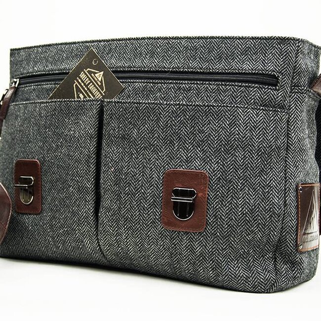Curly - Tweed Messenger Bag Grijs/Bruin