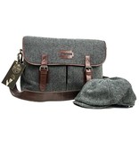 Curly - Sac Messenger Tweed Gris/Marron