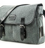 Freddie - Bolsa de mensajero de tweed - Gris/Negro