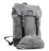 Danny - Sac à dos en tweed - Gris/Noir