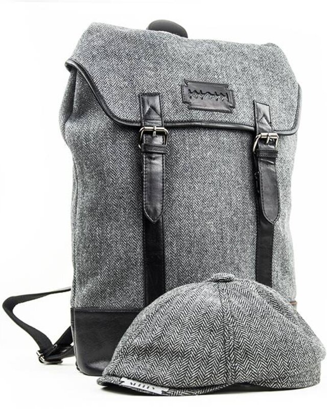 Danny - Mochila de tweed - Gris/Negro