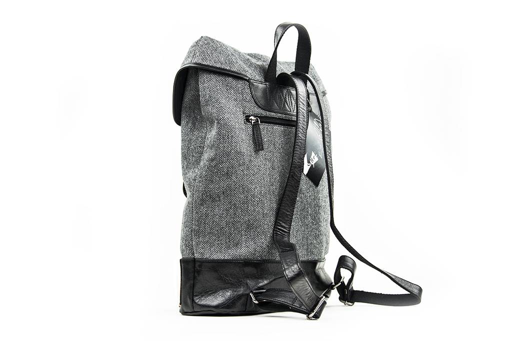 Danny - Mochila de tweed - Gris/Negro