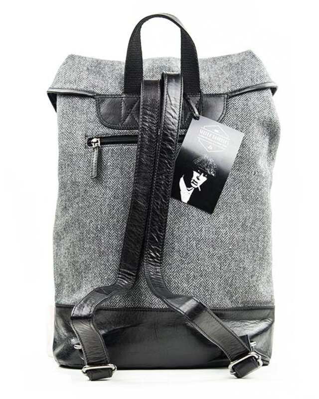Danny - Mochila de tweed - Gris/Negro