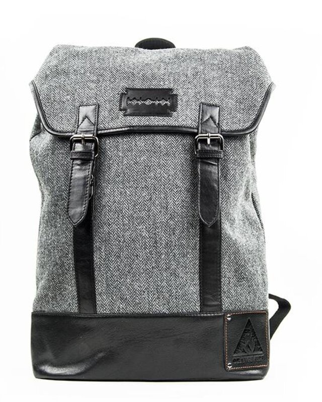 Danny - Sac à dos en tweed - Gris/Noir