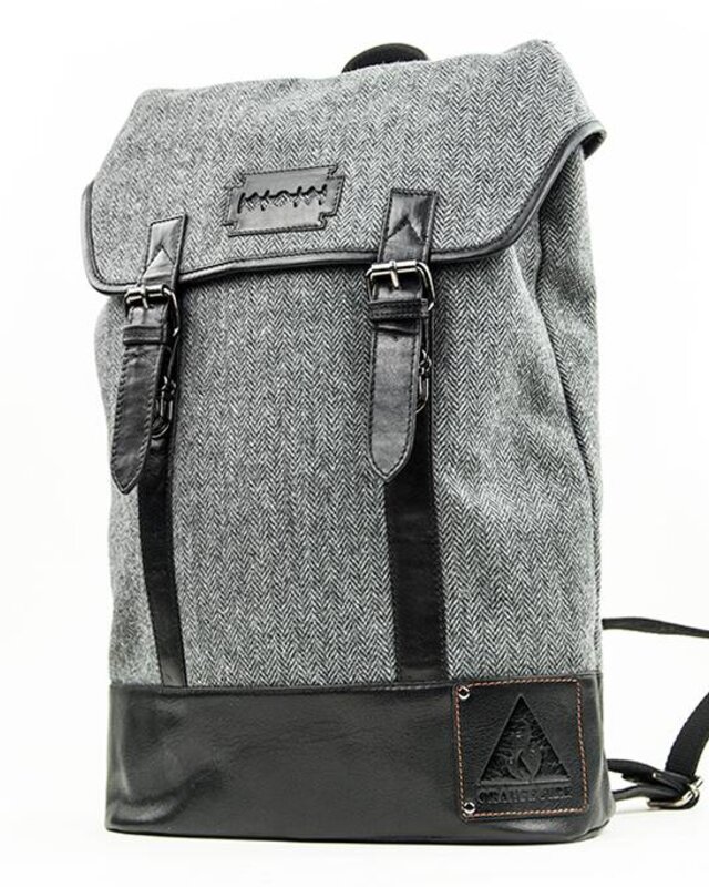 Danny - Sac à dos en tweed - Gris/Noir