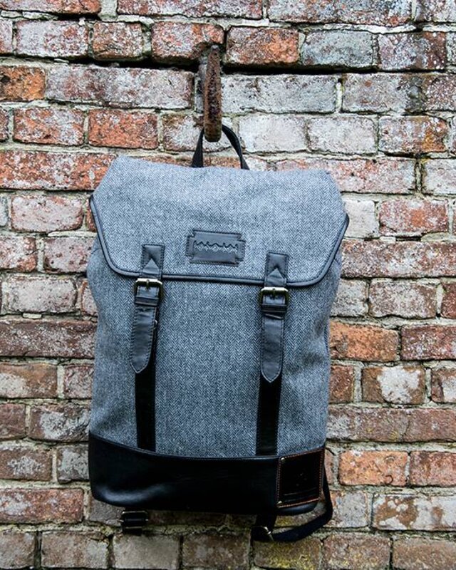 Danny - Sac à dos en tweed - Gris/Noir