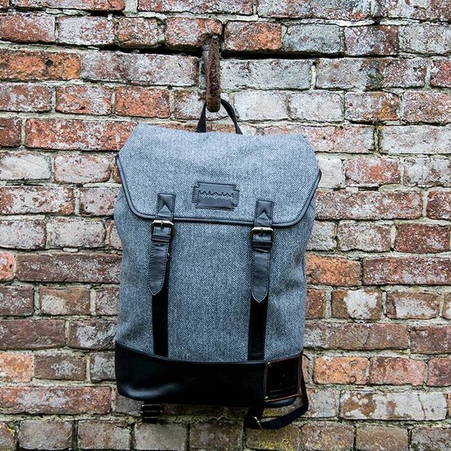 Danny - Tweed Rucksack Grau/Schwarz