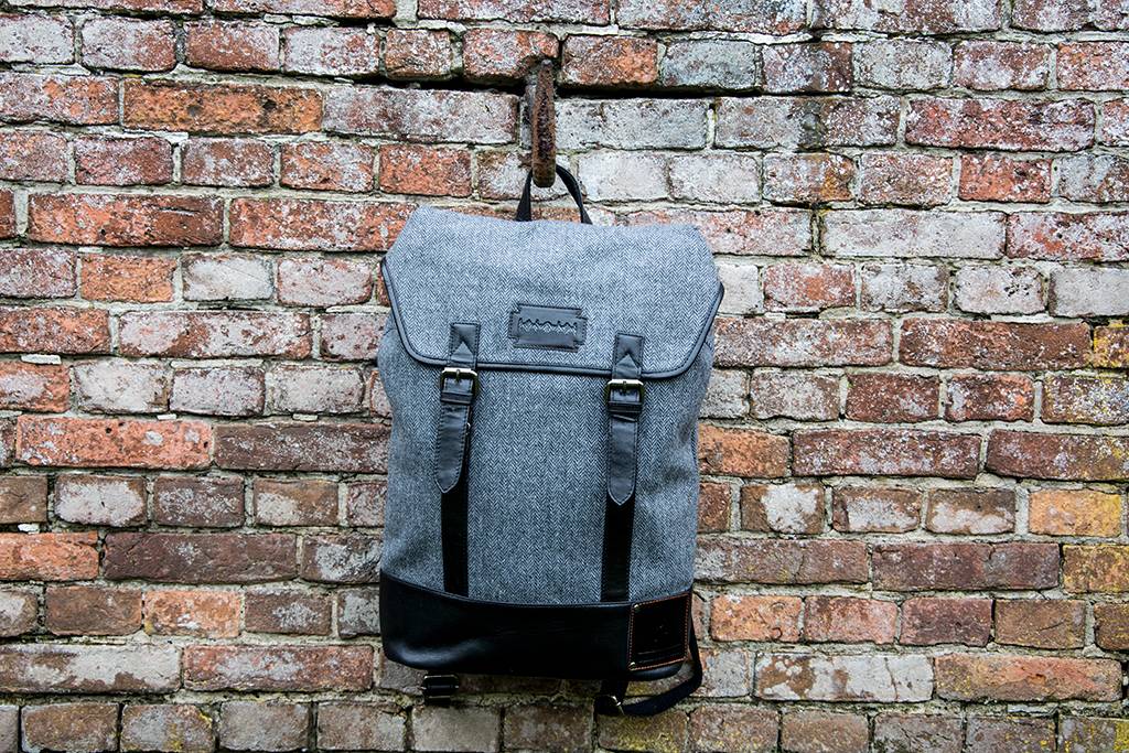 Danny - Tweed Rucksack Grau/Schwarz