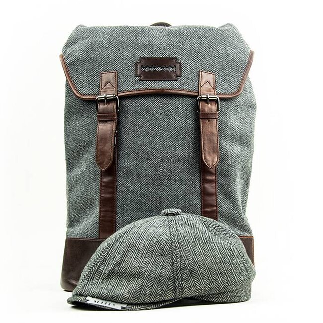 Charlie - Tweed Backpack Grey/Brown