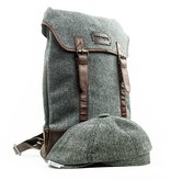 Charlie - Mochila de tweed gris/marrón