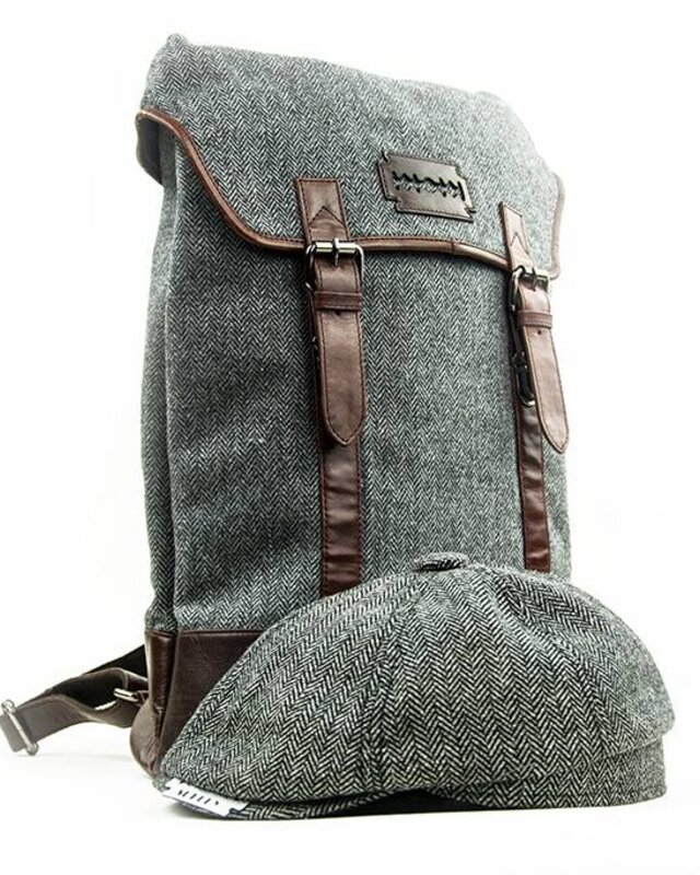 Charlie - Tweed Rugzak Grijs/Bruin
