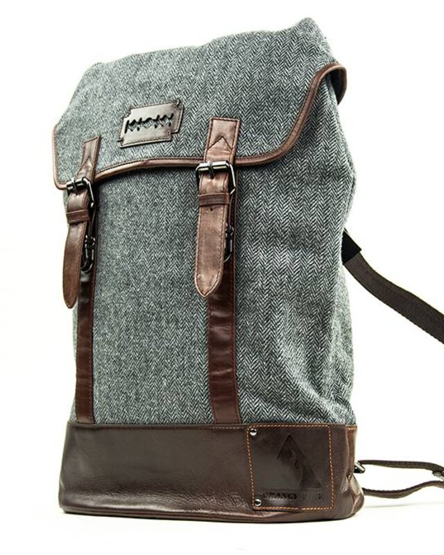 Charlie - Sac à Dos Tweed Gris/Marron